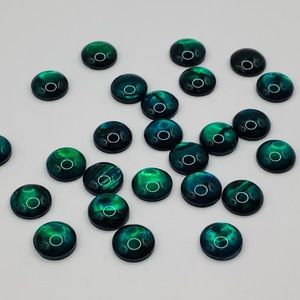 25 pieces 6mm Green Paua Shell Natural Round Cabochon Gemstone Flat-back